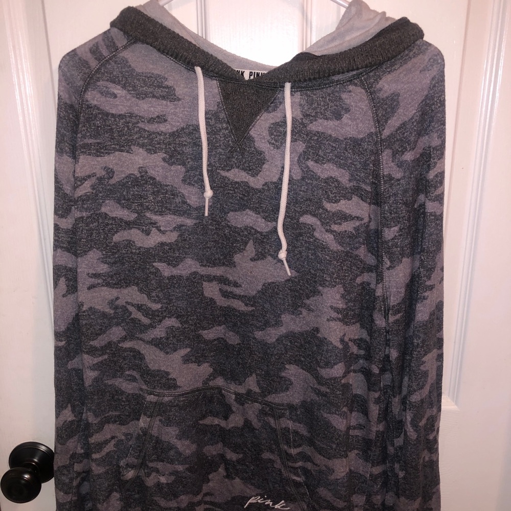 PINK Grey Camo Hoodie